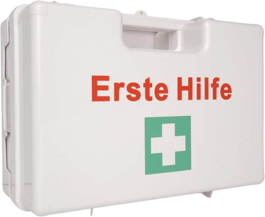 Erste-Hilfe-Koffer LARGE (leer) in weiß für DIN 13169/13157, inkl. Halterung