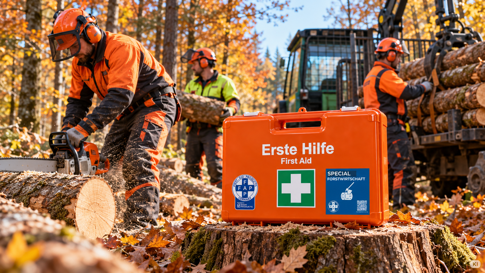 Holzernte und Waldarbeit im Herbst 2026: Risiken, Rettung und Erste Hilfe im Wald