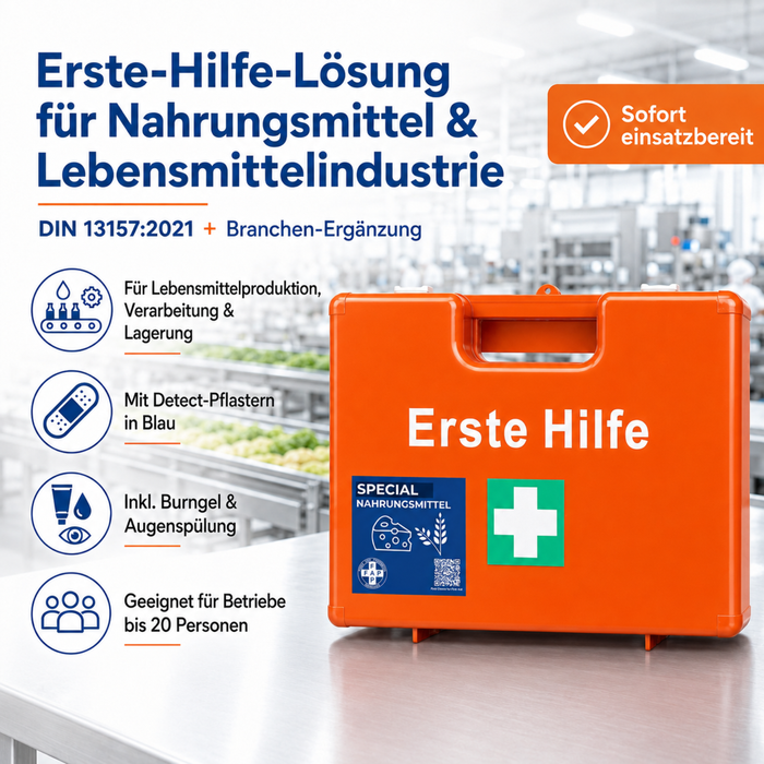 Erste-Hilfe-Koffer Nahrungsmittelverarbeitung DIN 13157 - orange