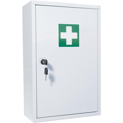 Verbandschrank B – Metall – 3 Fächer – Weiß – für DIN 13157 Füllung - FAP First Aid Products 