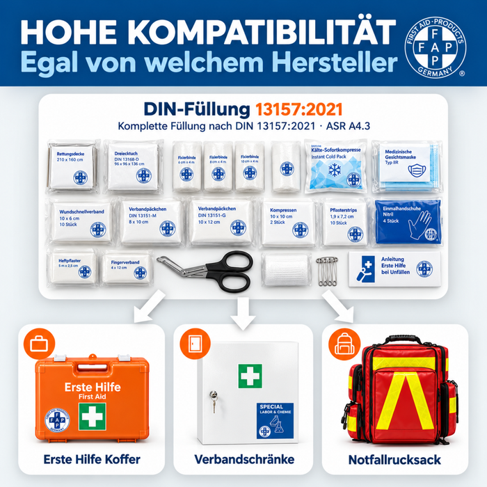 Nachfüllset DIN 13157 (85-teilig) für Erste-Hilfe Koffer & Verbandkasten