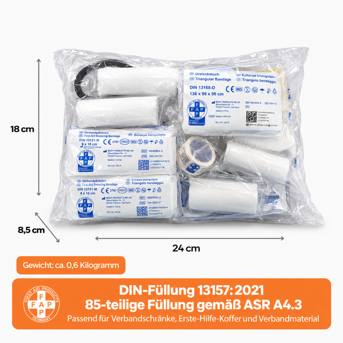 Nachfüllset DIN 13157 (85-teilig) für Erste-Hilfe Koffer & Verbandkasten