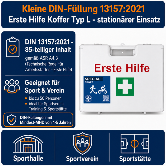 Erste-Hilfe-Koffer Sport DIN 13157 - weiß