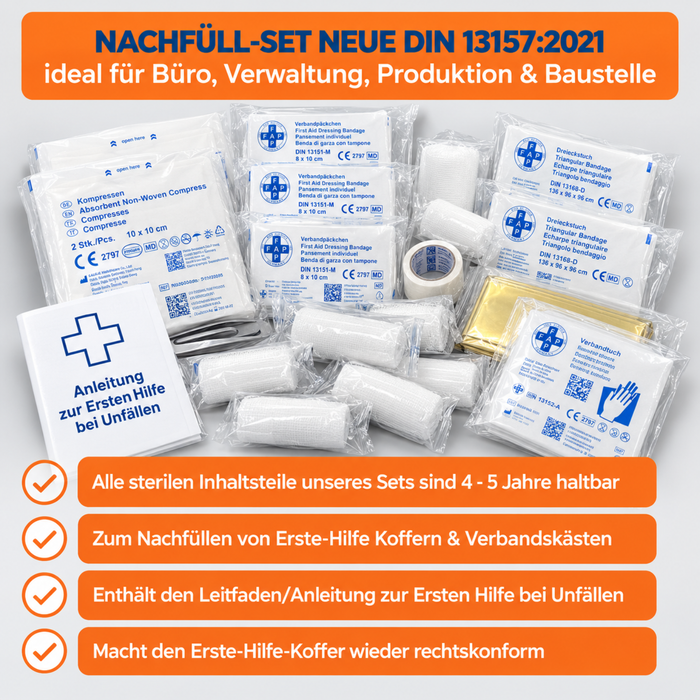 Nachfüllset DIN 13157 (85-teilig) für Erste-Hilfe Koffer & Verbandkasten