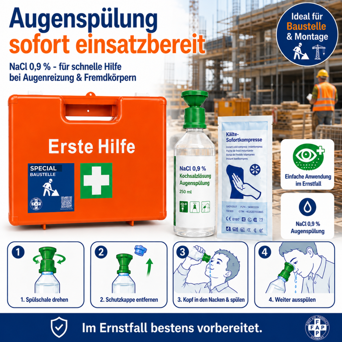 Erste-Hilfe-Koffer Baustelle DIN 13157 - orange