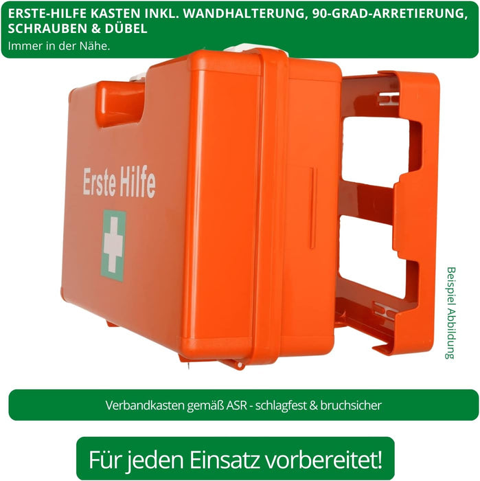 Erste-Hilfe-Koffer LARGE (leer) in weiß für DIN 13169/13157, inkl. Halterung