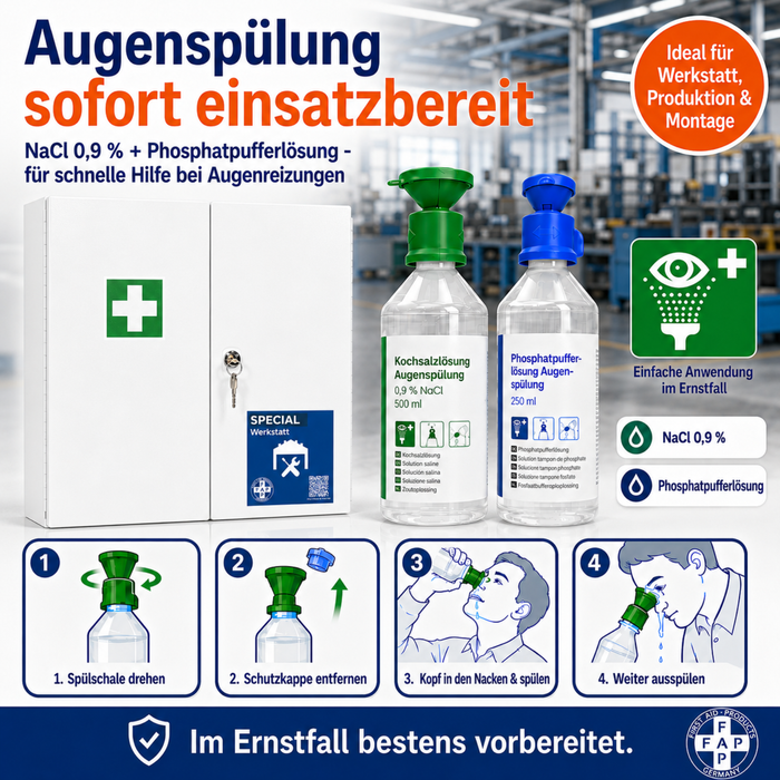 Erste-Hilfe-Schrank Werkstatt DIN 13169 - zweitürig