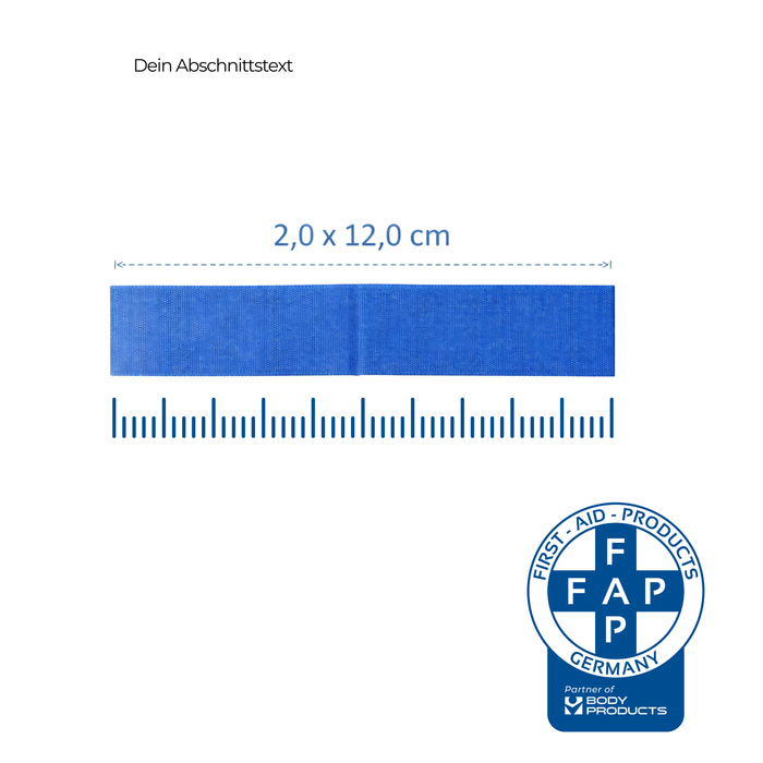 Noba Rudadetec - detektierbare Pflasterstrips - 2,0 x 12,0 cm, blau, 100 Stück