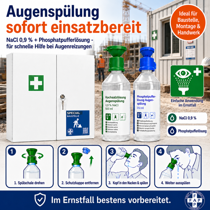 Erste-Hilfe-Schrank Baustelle DIN 13169 - zweitürig