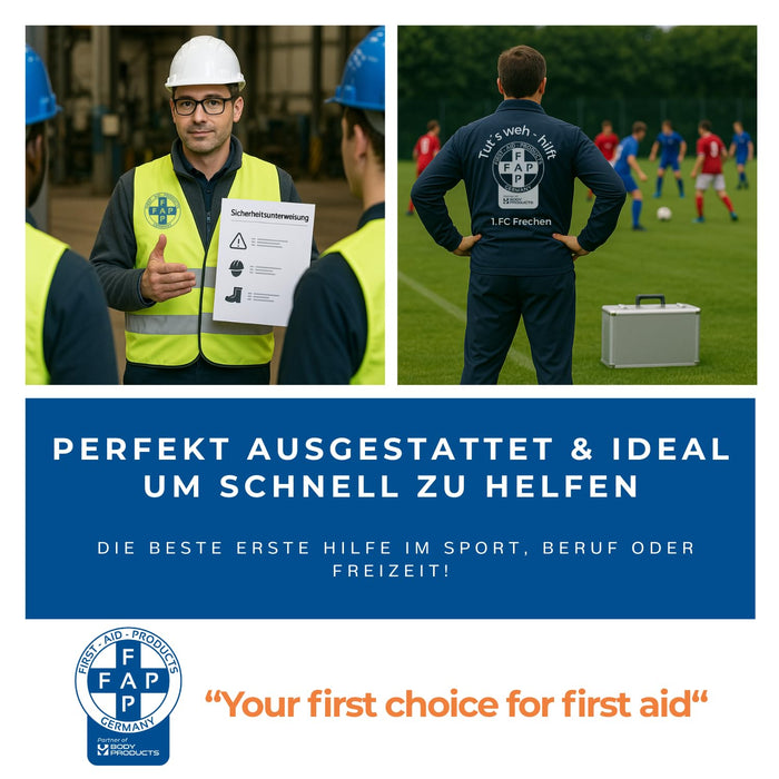 Augenspülschrank Metall mit Sichtfenster - inkl. DIN 13157 + 2 x Augenduschen 500 ml (NaCl & Phosphat)