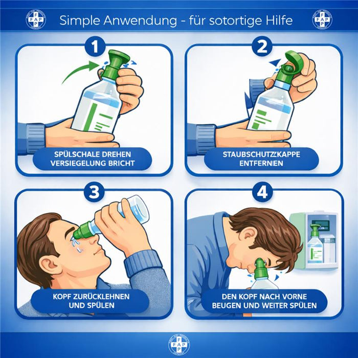 Augenspülstation Notfall - Wandmontage grün - mit Spiegel