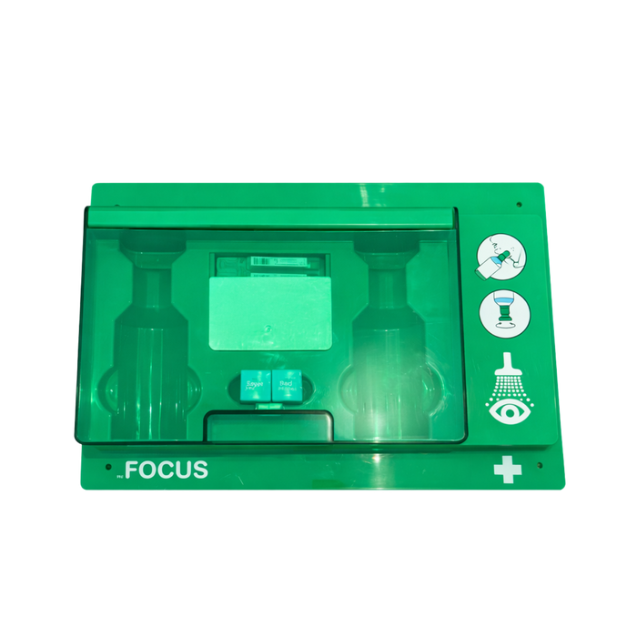 Augenspülstation Notfall - Wandmontage grün - mit Spiegel