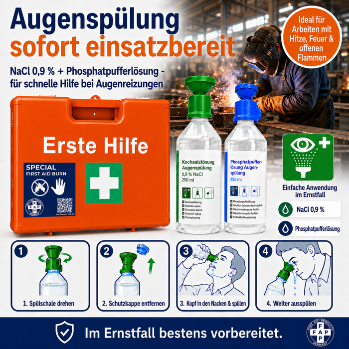 Erste-Hilfe-Koffer Arbeiten mit Hitze & Feuer DIN 13157 - orange