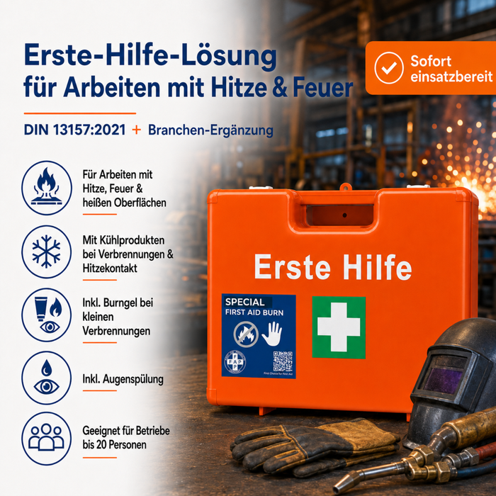 Erste-Hilfe-Koffer Arbeiten mit Hitze & Feuer DIN 13157 - orange