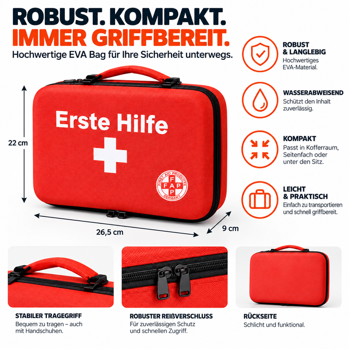 KFZ Erste-Hilfe EVA Bag mit DIN 13164 - Auto Verbandset