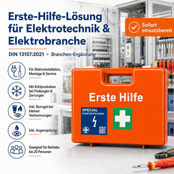 Erste-Hilfe-Koffer Elektrotechnik DIN 13157 - orange
