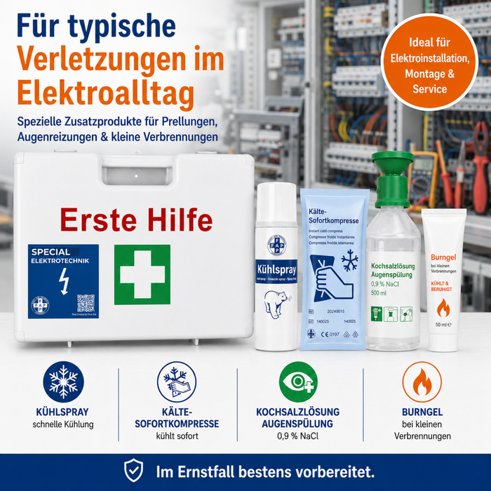 Erste-Hilfe-Koffer Elektrotechnik DIN 13157 - weiß
