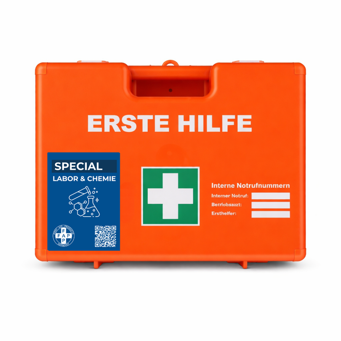 Erste-Hilfe-Koffer Labor & Chemie DIN 13157 - orange