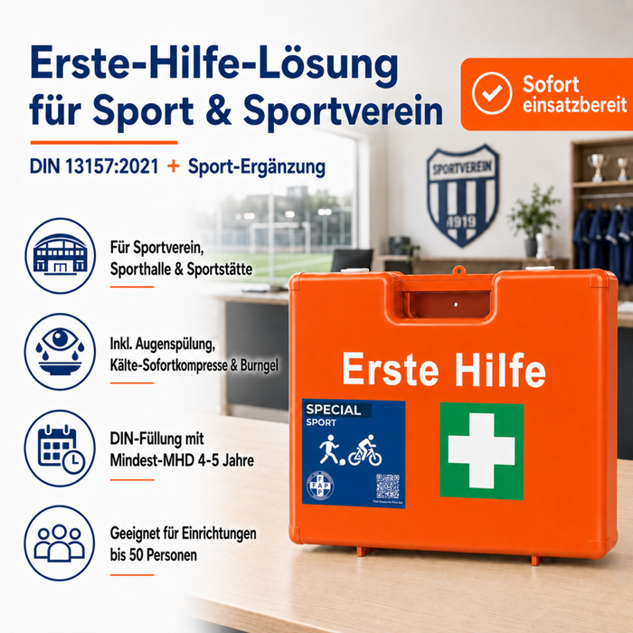Erste-Hilfe-Koffer Sport DIN 13157 - orange