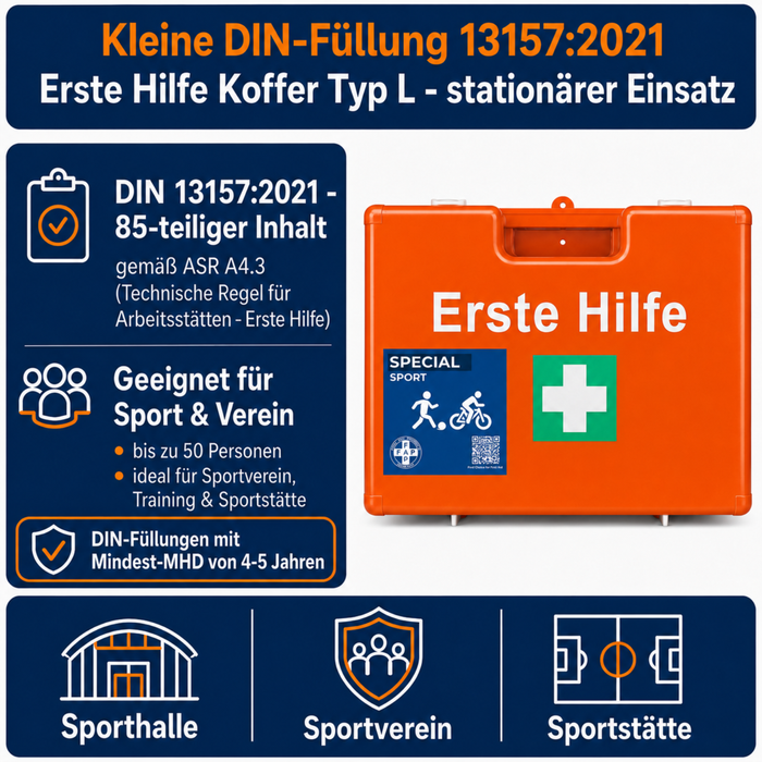 Erste-Hilfe-Koffer Sport DIN 13157 - orange