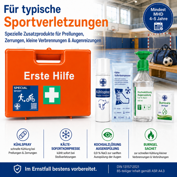 Erste-Hilfe-Koffer Sport DIN 13157 - orange