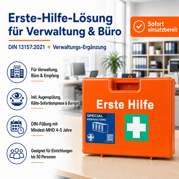 Erste-Hilfe-Koffer Verwaltung & Büro DIN 13157 - orange