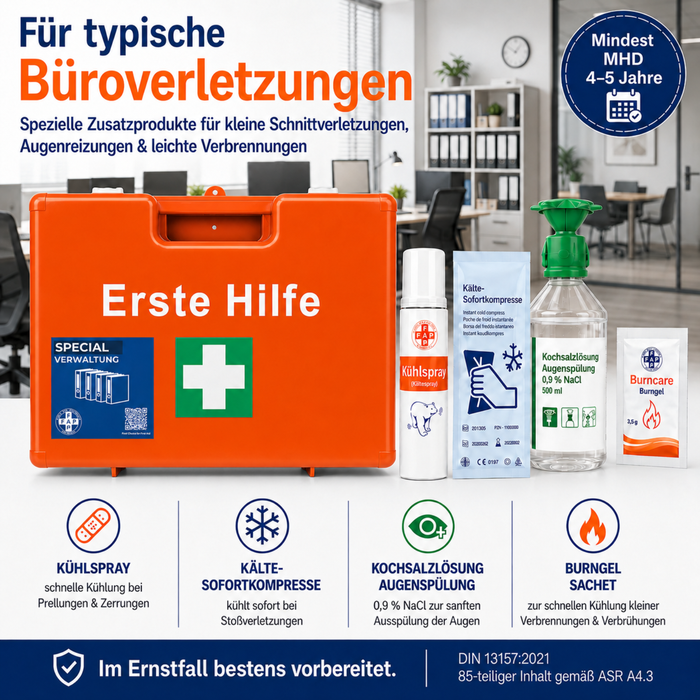 Erste-Hilfe-Koffer Verwaltung & Büro DIN 13157 - orange