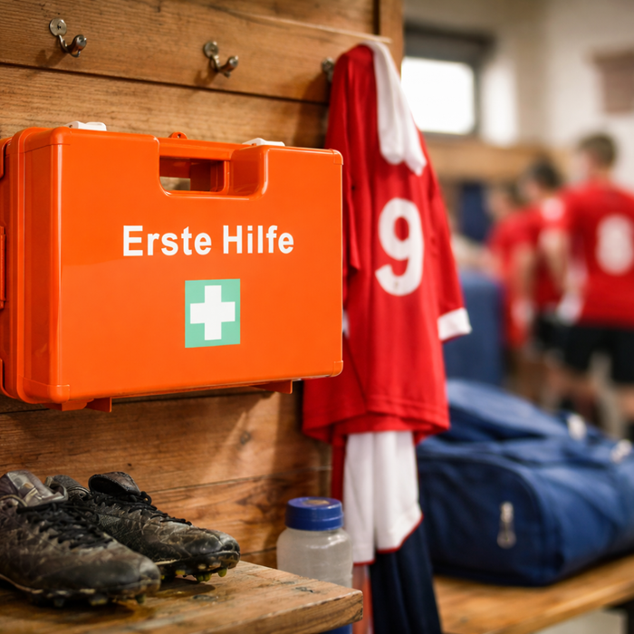 Erste-Hilfe-Koffer SMALL inkl. DIN 13157 Füllung - orange - mit Wandhalterung & Schrauben - 28x12x20 cm