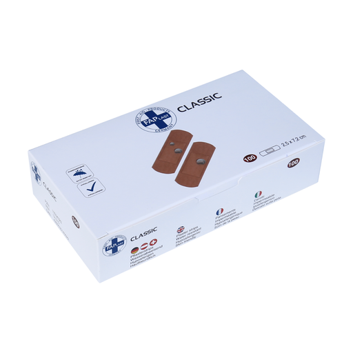 Pflaster Strips CLASSIC – wasserfest & hautfreundlich - 100 Stück in beige – ideal für Schnitt- & Schürfwunden