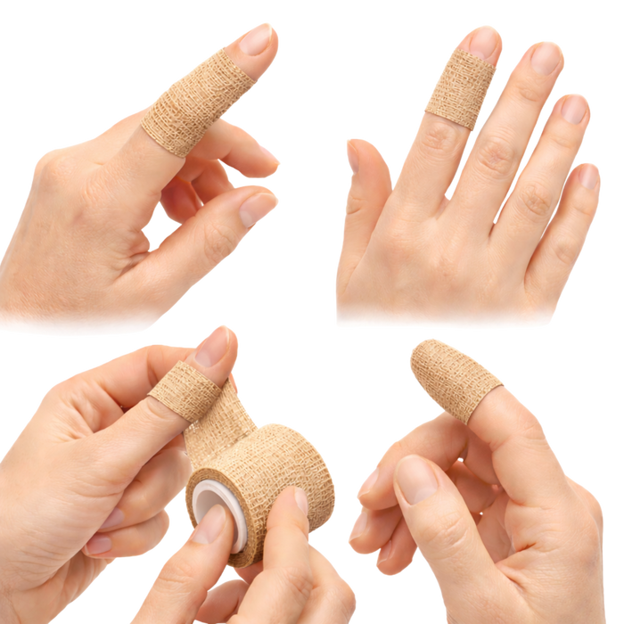 Finger-Schnellverband beige - elastisch , selbsthaftend (kohäsiv), wasserfest – 2,5 cm x 5 m