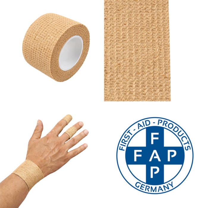 Finger-Schnellverband beige - elastisch , selbsthaftend (kohäsiv), wasserfest – 2,5 cm x 5 m