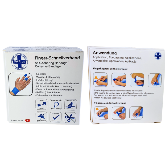 Finger-Schnellverband beige - elastisch , selbsthaftend (kohäsiv), wasserfest – 2,5 cm x 5 m