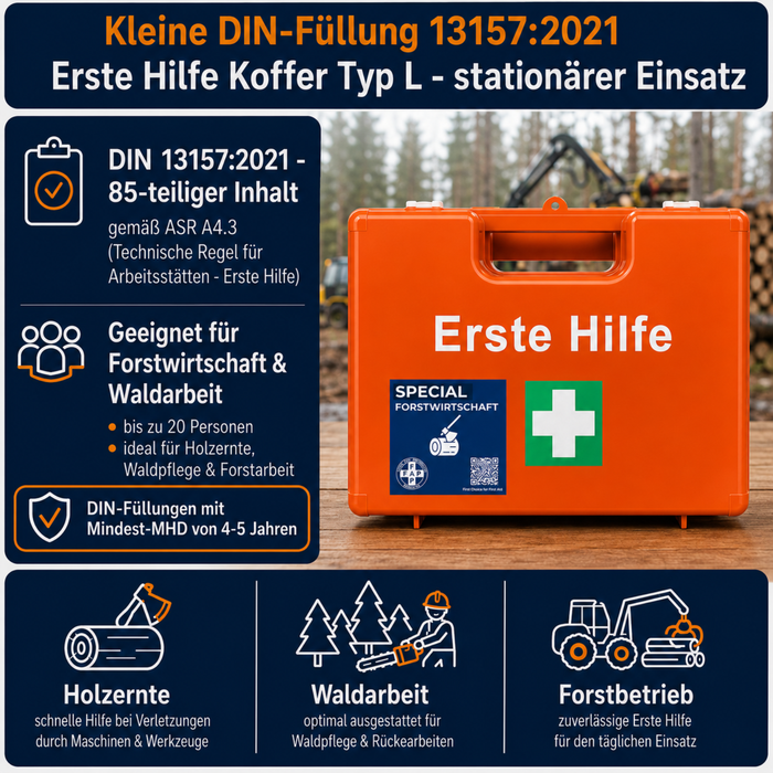 Erste-Hilfe-Koffer Forstwirtschaft DIN 13157 - orange