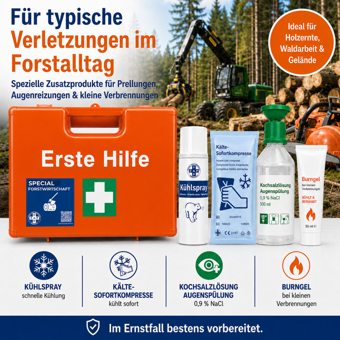 Erste-Hilfe-Koffer Forstwirtschaft DIN 13157 - orange