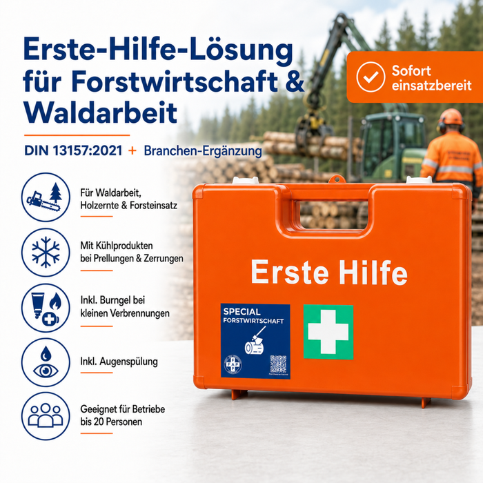 Erste-Hilfe-Koffer Forstwirtschaft DIN 13157 - orange