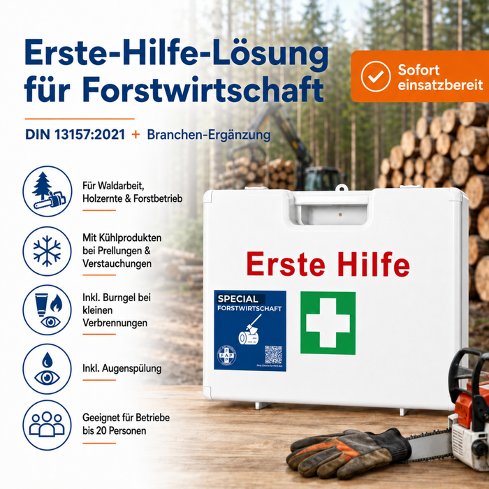 Erste-Hilfe-Koffer Forstwirtschaft DIN 13157 - weiß