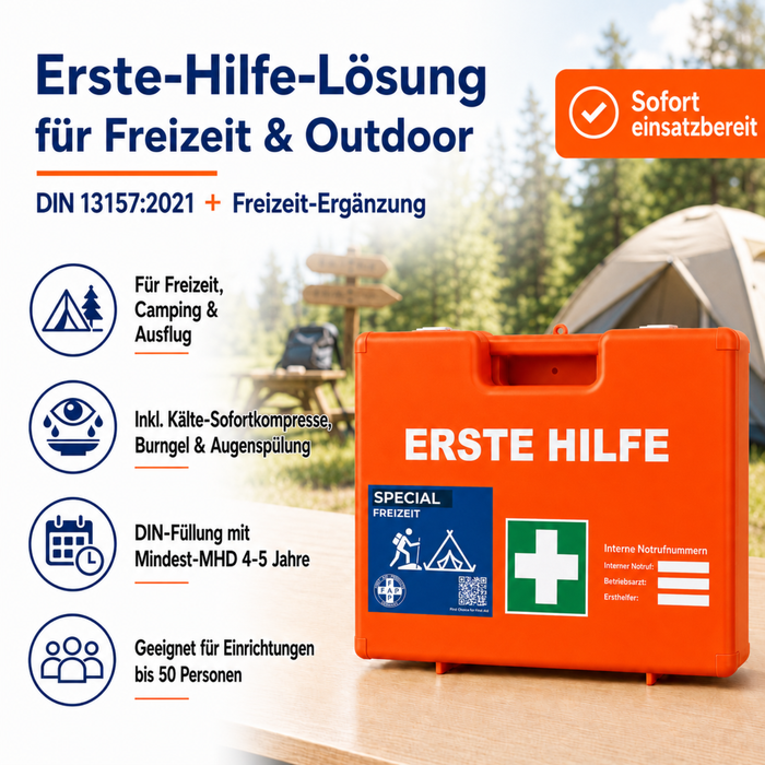 Erste-Hilfe-Koffer Freizeit DIN 13157 - orange