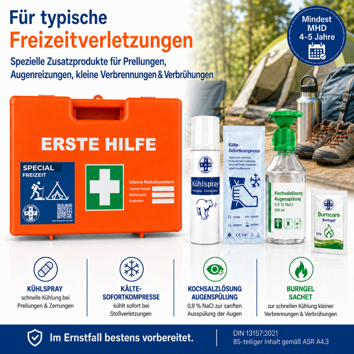 Erste-Hilfe-Koffer Freizeit DIN 13157 - orange
