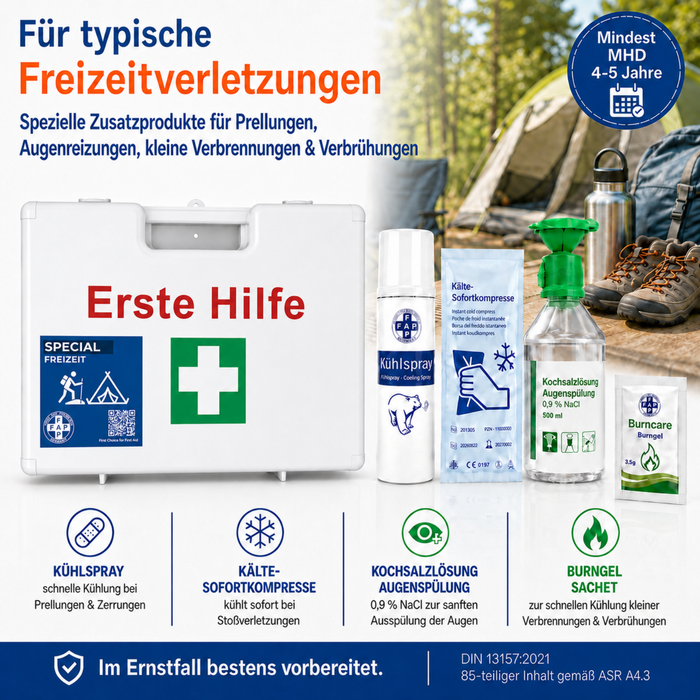 Erste-Hilfe-Koffer Freizeit DIN 13157 - weiß