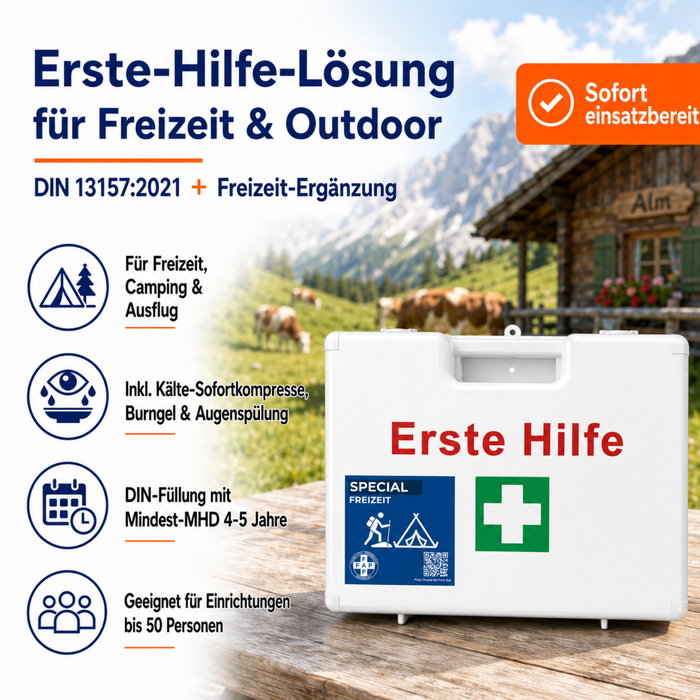 Erste-Hilfe-Koffer Freizeit DIN 13157 - weiß