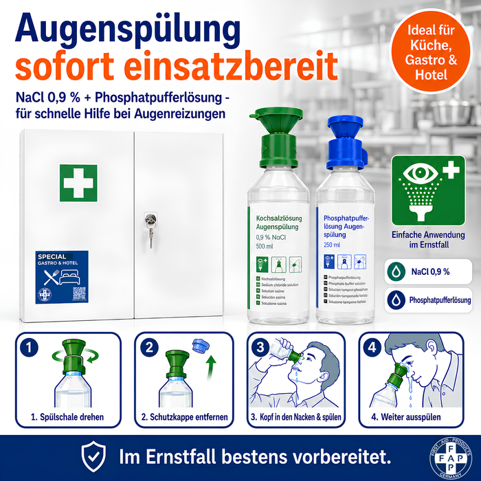 Erste-Hilfe-Schrank Gastronomie & Hotel DIN 13169 - zweitürig