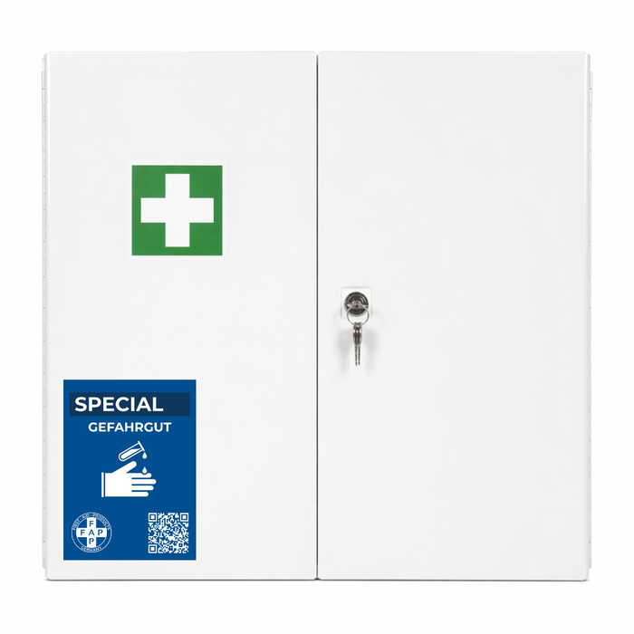 Erste-Hilfe-Schrank Gefahrgut DIN 13169 - zweitürig
