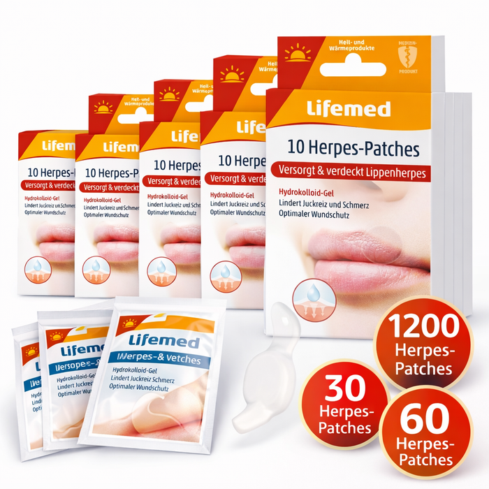 Herpes-Patches transparent - Hydrokolloid-Patches - einzeln hygienisch verpackt
