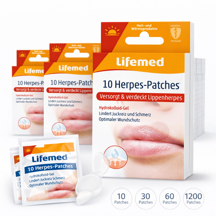 Herpes-Patches transparent - Hydrokolloid-Patches - einzeln hygienisch verpackt