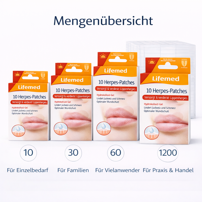 Herpes-Patches transparent - Hydrokolloid-Patches - einzeln hygienisch verpackt