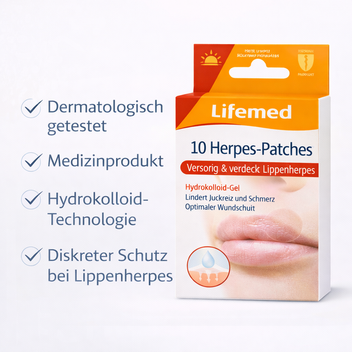 Herpes-Patches transparent - Hydrokolloid-Patches - einzeln hygienisch verpackt