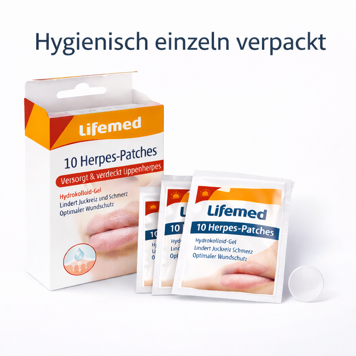 Herpes-Patches transparent - Hydrokolloid-Patches - einzeln hygienisch verpackt