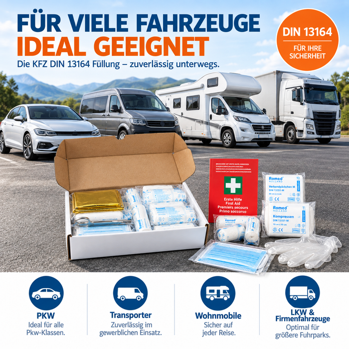 KFZ Nachfüllset DIN 13164 für Verbandkasten & PKW