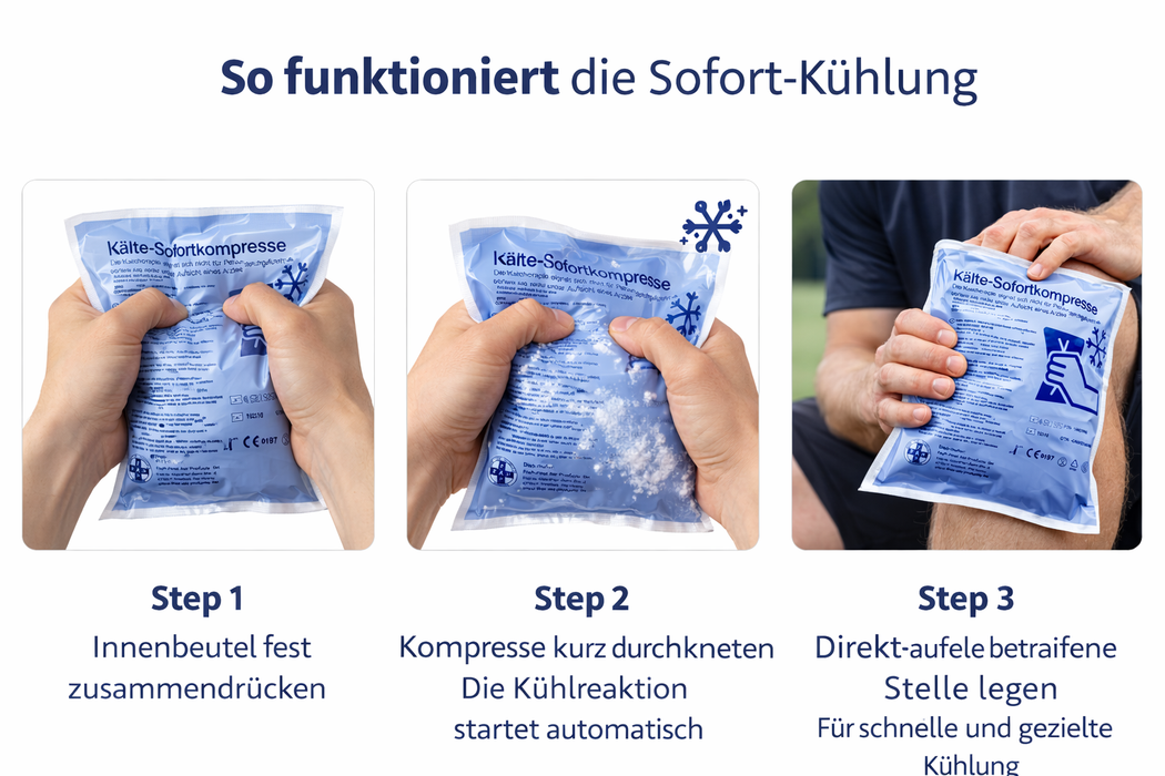 Kälte-Sofort-Kompresse - sofort kühlend & einsatzbereit - Einweg - 15 × 17 cm