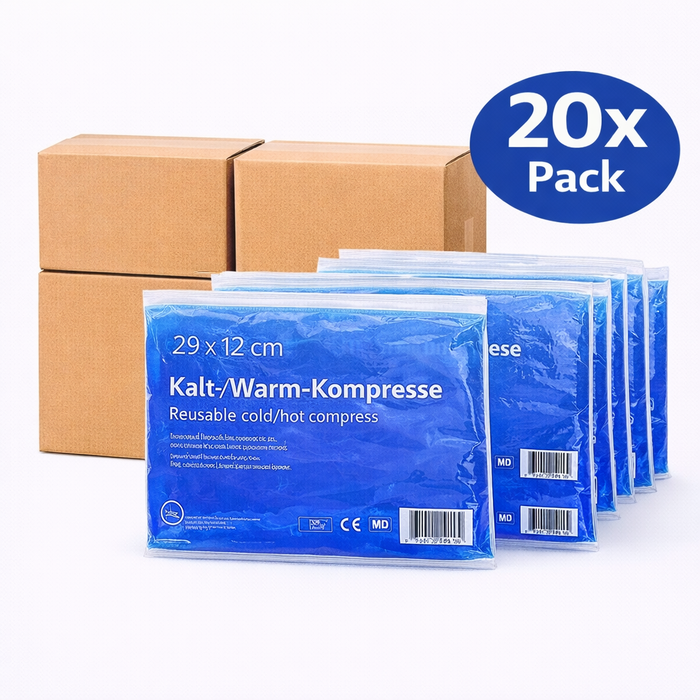 Kalt-Warm Mehrfachkompressen blau - 10er Pack, 29 × 12 cm - Schmale Kühl- & Wärmekompresse für längliche Körperpartien